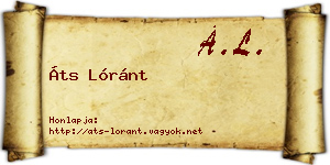 Áts Lóránt névjegykártya